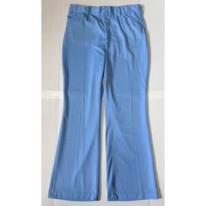 K-MART Men's VTB Baby Blue Double Knit Polyester Leisure Suit Pants Slacks 35x31